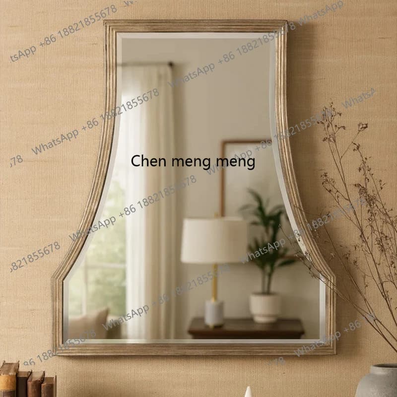 French special-shaped irregular dressing mirror artistic home living room background wall decorative mirror