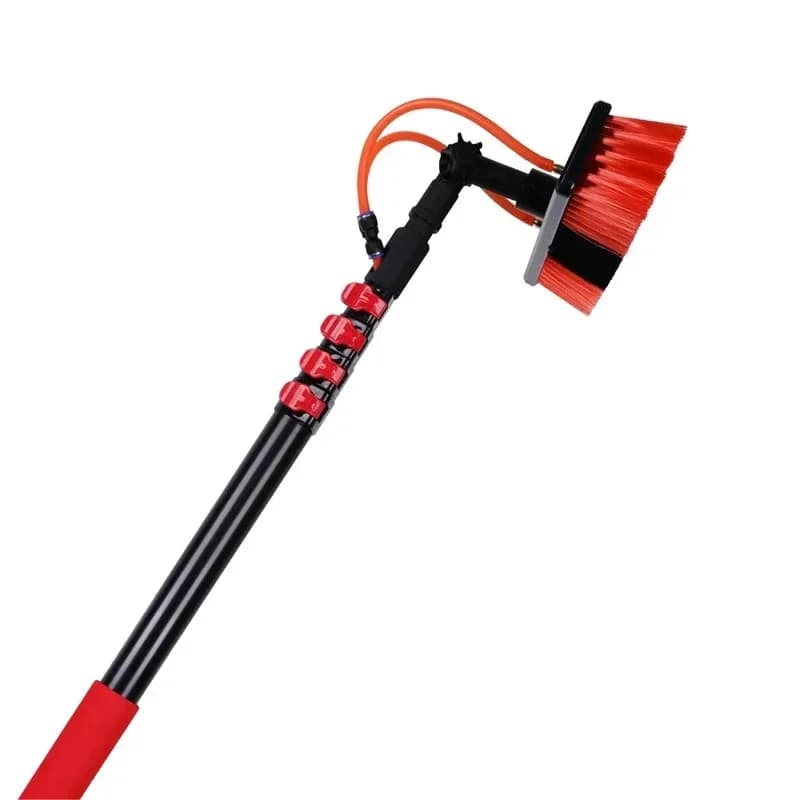 Water Feed Rod Kit Solar Panel Cleaning Tools Retractable Window Brush Adjustable Aluminum Rod Brush