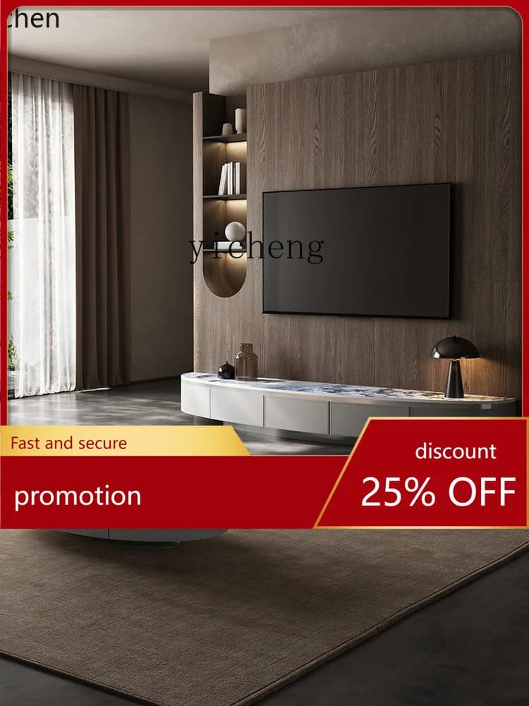 HXL small apartment floor-to-ceiling coffee table TV cabinet combination living room household Deli Feng rock slab floor cabinet