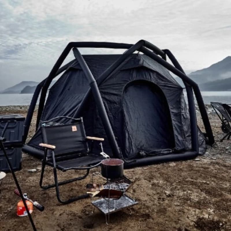 Outdoor camping inflatable tent rain and sun protection