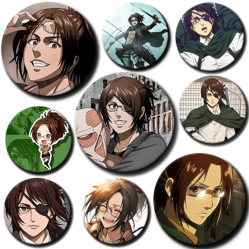 Cartoon Character Hange Zoe Soft Button Pin Anime Role Hange Zoe Brooch Creative Badge for Backpack Clothes Decoration Gift 58mm