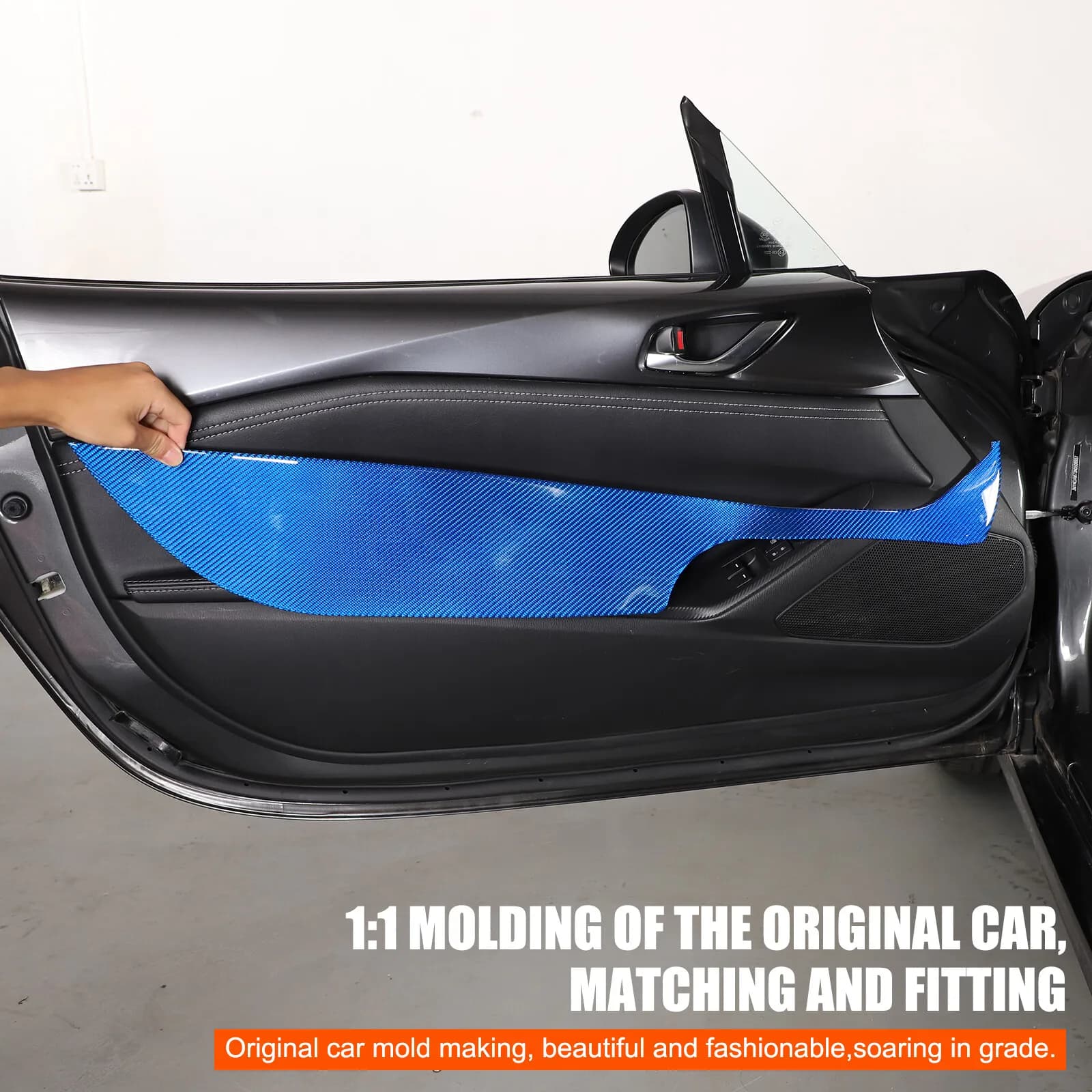 2PCS Carbon Fiber Car Interior Door Anti Kick Pad For Mazda MX-5 2016-2025 Door Anti Dirty Protection Cover Accessories