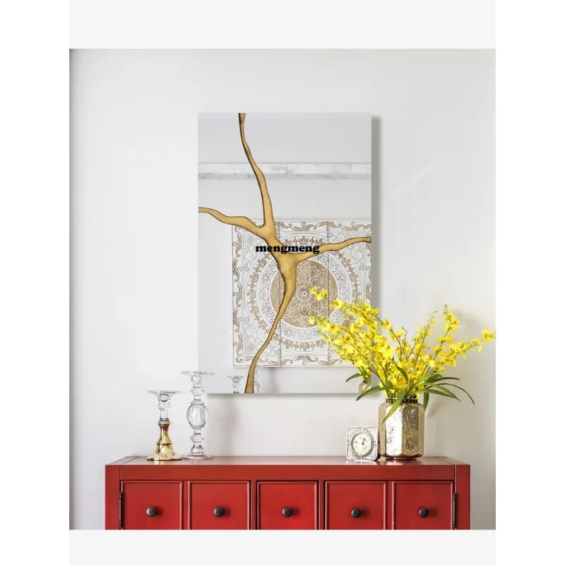 dining room wall decoration Modern art decorative mirror living room background wall wall hanging mirror