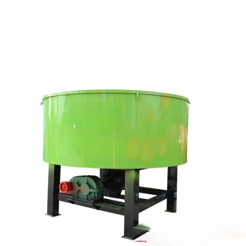 Vertical flat mixer, forced concrete, cement mortar secondary storage