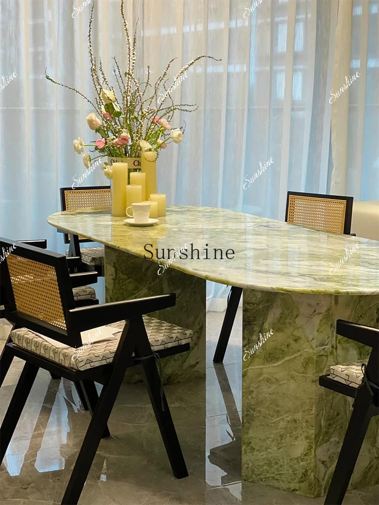 Modern simple size apartment light luxury oval simple dining table  FT