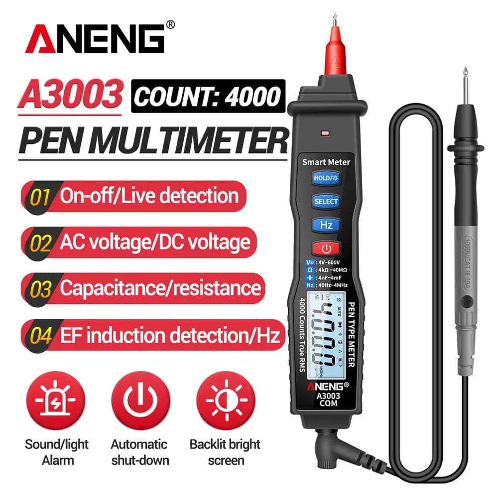 Professional Pen Multimeter DC AC Voltage NCV Induction ANENG A3003 Hz Ohm Diode Line Break Detection Electrician Household Tool
