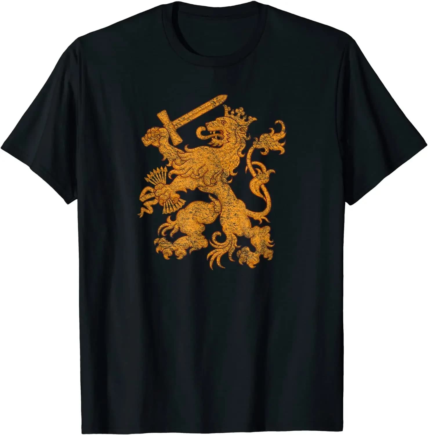 Netherlands Flag Dutch Pride Holland Roots Lion Coat of Arms T Shirt. 100% Cotton O-Neck Casual T-shirt Loose Top New Size S-3XL