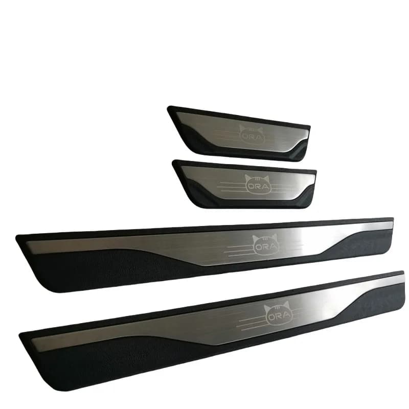 For GWM ORA 03 GOOD CAT 2021 2022 2023-2026 Door Sill Plate Stainless Steel ABS Car Sticker Interior Cover Auto Part Accessories