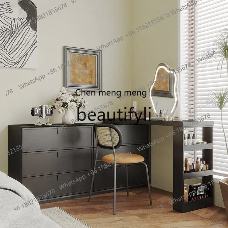 D178  Modern chest bedroom dresser storage cabinet integrated table retractable multifunctional bedroom