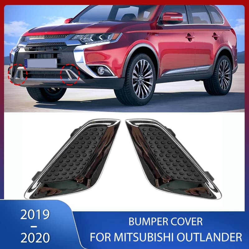 Front Bumper Cover Grille Trim Fog Light Covers Chrome Frame For Mitsubishi Outlander 2019 2020