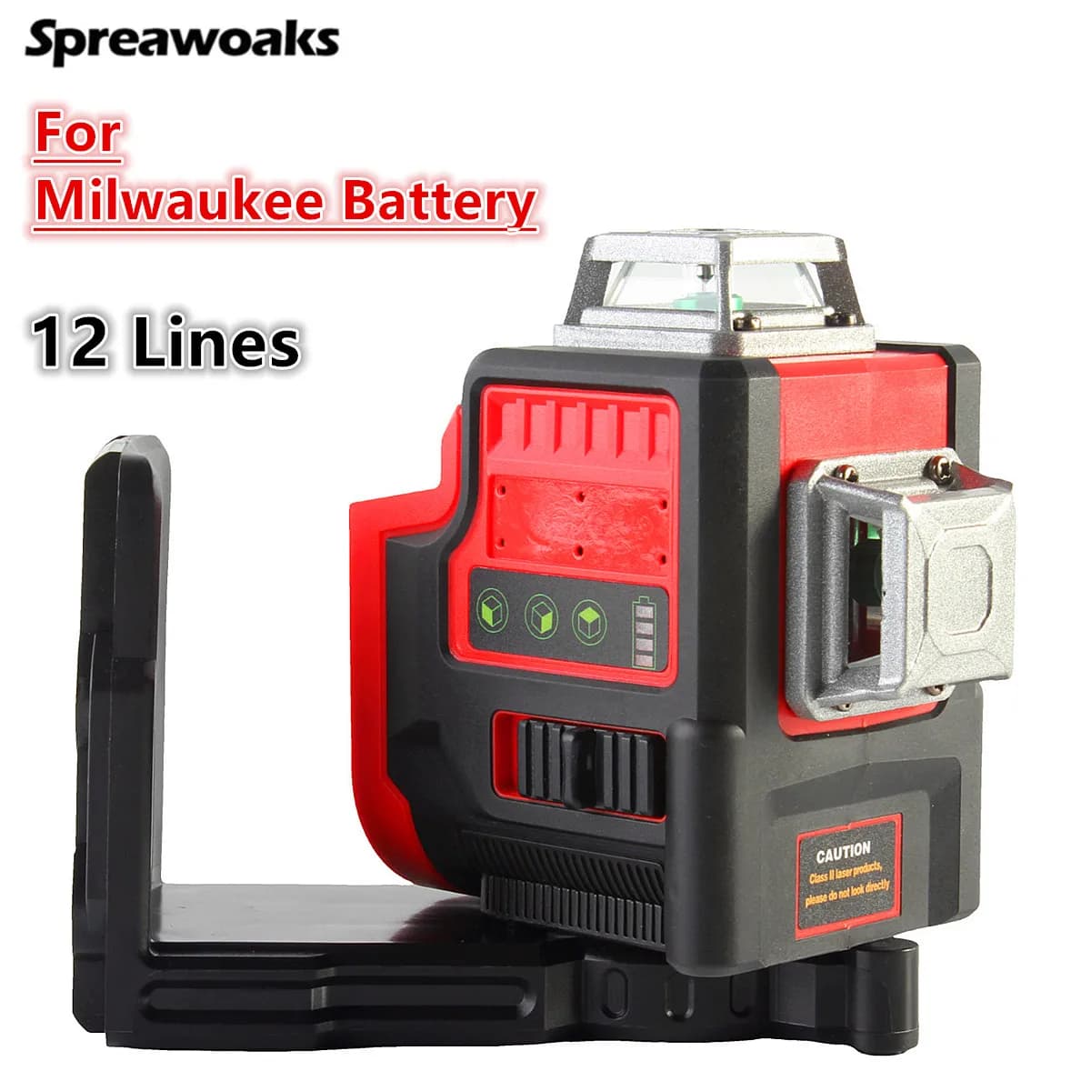 12 Lines Laser Level 3D Horizontal & Vertical Green Beams Light Meter Self-Leveling Power Tools For Milwaukee 18V Battery