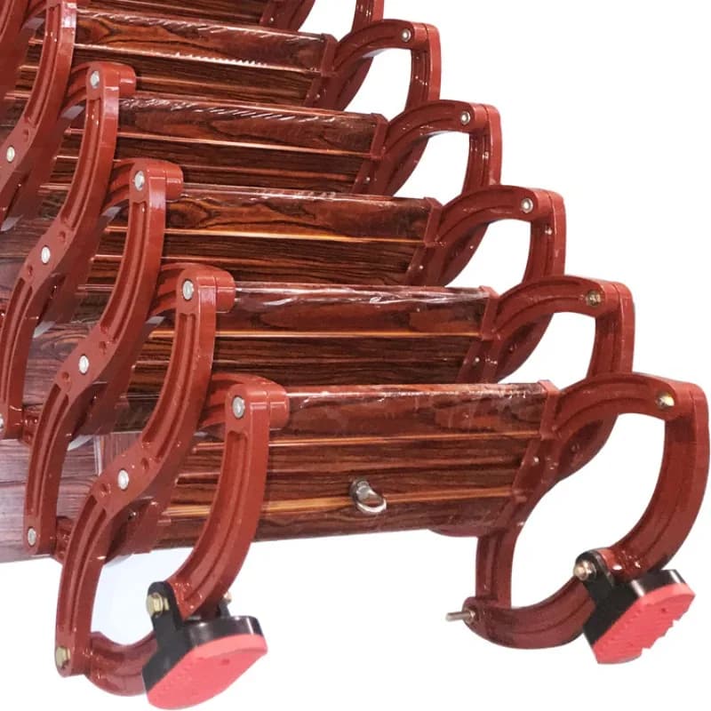Semi-automatic titanium magnesium home indoor loft telescopic staircase villa staircase folding staircase
