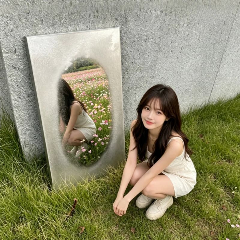 Girls Aesthetic Mirror Makeup Square Modern Decoration Accessories Standing Mirror Luxury Items Spiegel Wand Home Decorations
