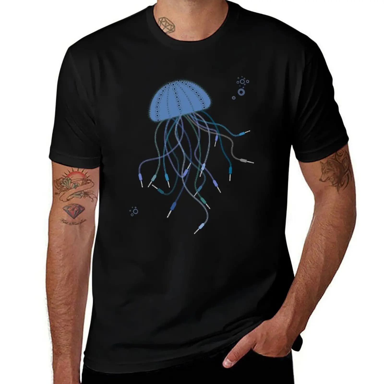 Jellyfish Audio Cables for Musician T-Shirt Breathable Mesh Panel T-Shirt