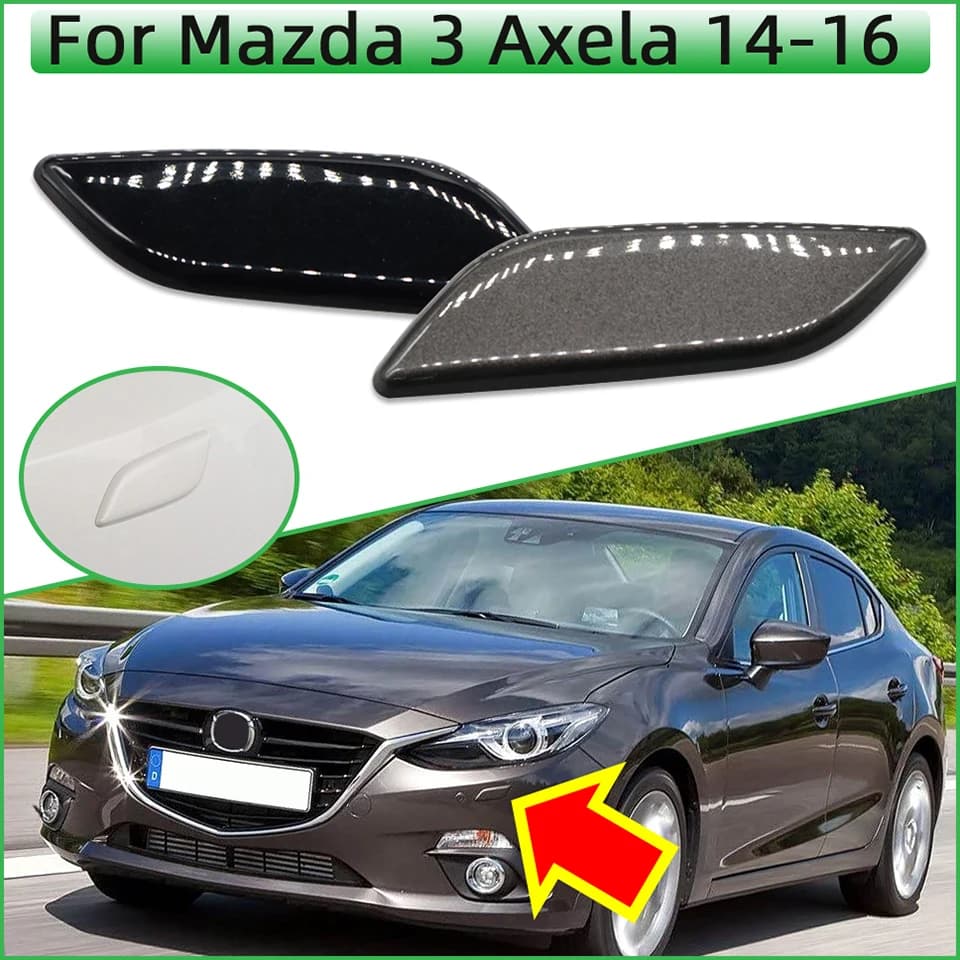 Car Front Bumper Headlight Washer Spray Nozzle Cover Cap For Mazda 3 Axela M3 2014 2015 2016 Headlamp Cleaner Jet Lid Garnish