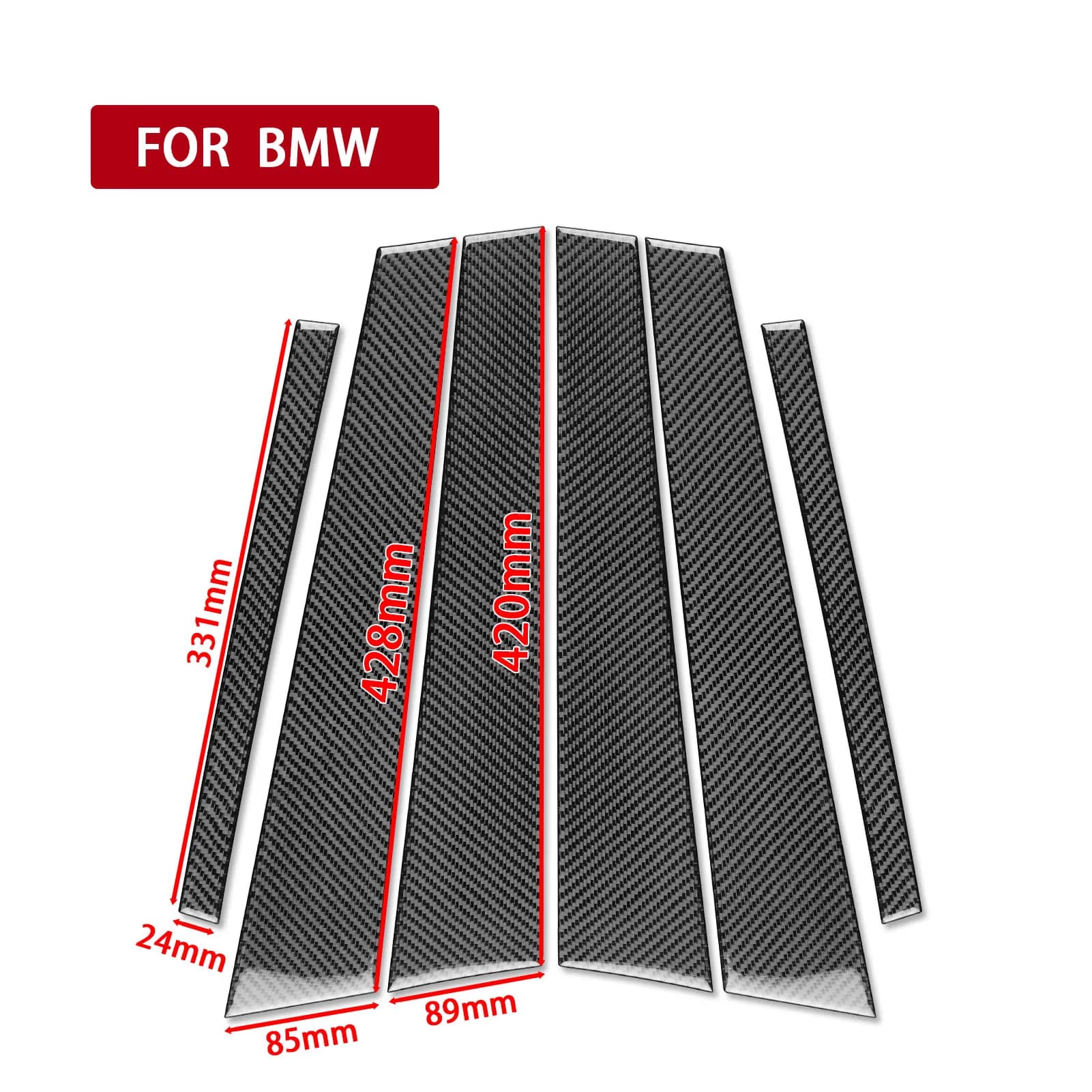 Carbon Fiber For BMW 7 Series F01 2009-14 Window Door Column Center B Pillar Trim Customizable Car Sticker Interior Accessories