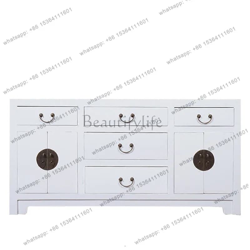 PG new Chinese-style solid wood home door multi-layer shoe cabinet bedroom paint-free entrance storage multi-simple locker