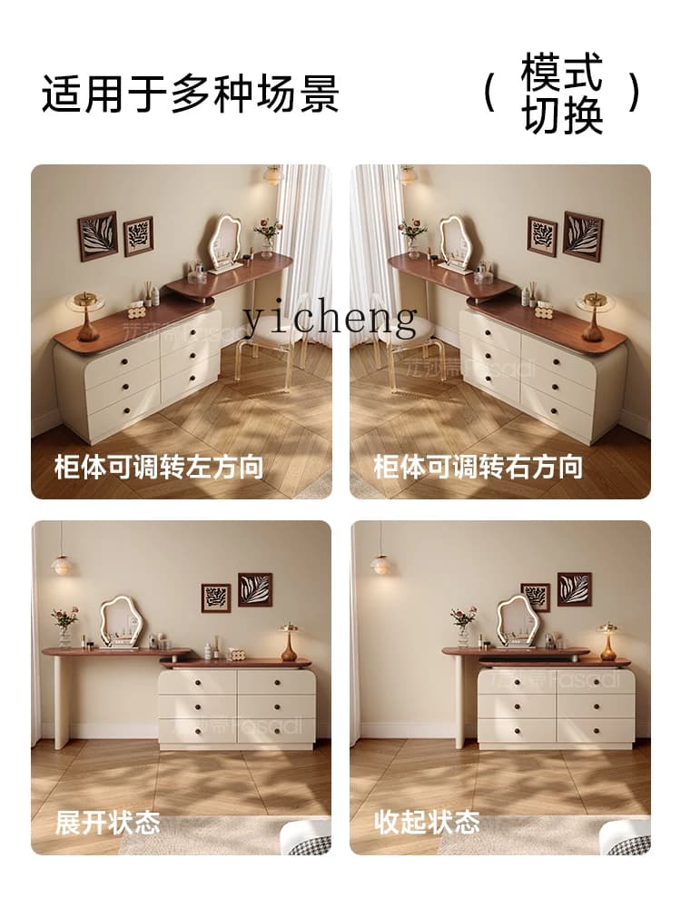YFY  medieval solid wood dresser storage cabinet integrated bedroom retro makeup table storage