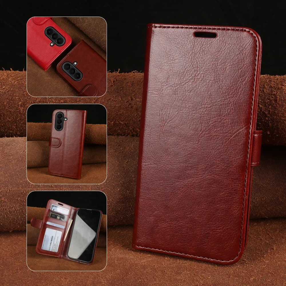 Leather Flip Case For Samsung Galaxy A27 A57 A37 M36 A07 A17 A26 A36 A06 A16 M55 C55 A55 A25 A35 A23 A33 A53 Phone Case Cover