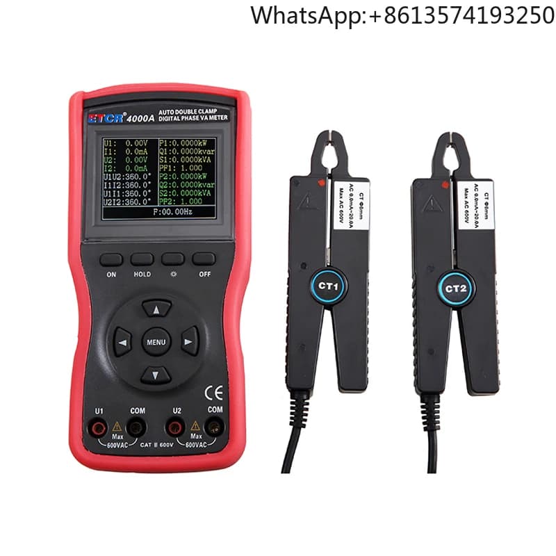 ETCR4000A Intelligent Double Clamp Digital Phase Voltammeter for Inspection of Meters and Wiring Equipment
