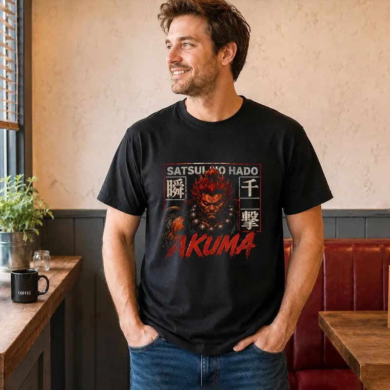 Akuma Street Fighter T shitr Cool Anime Gamer Gift 0813 Retro Arcade Fighting Game Tee Hadouken World Warriors Unisex Top S-6XL