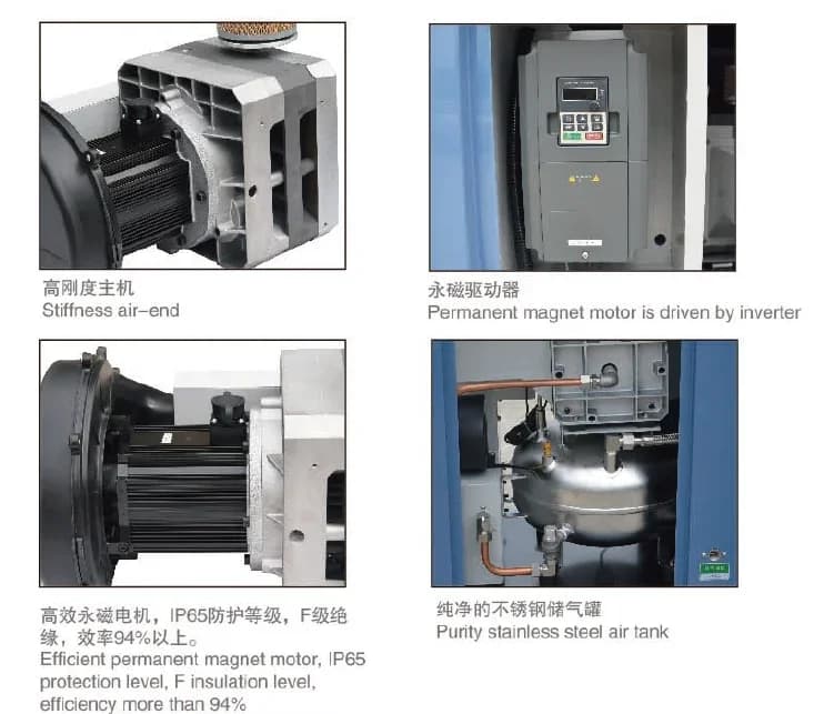 10hp 830lpm First Class Quality Maintenance Free Zero Discharge Oil Free Scroll Air Compressor