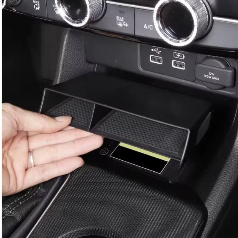 Fit For Honda Civic 11th Gen  2022 - 2024 Center Console Organizer Caddy Glove Storage Box ABS black