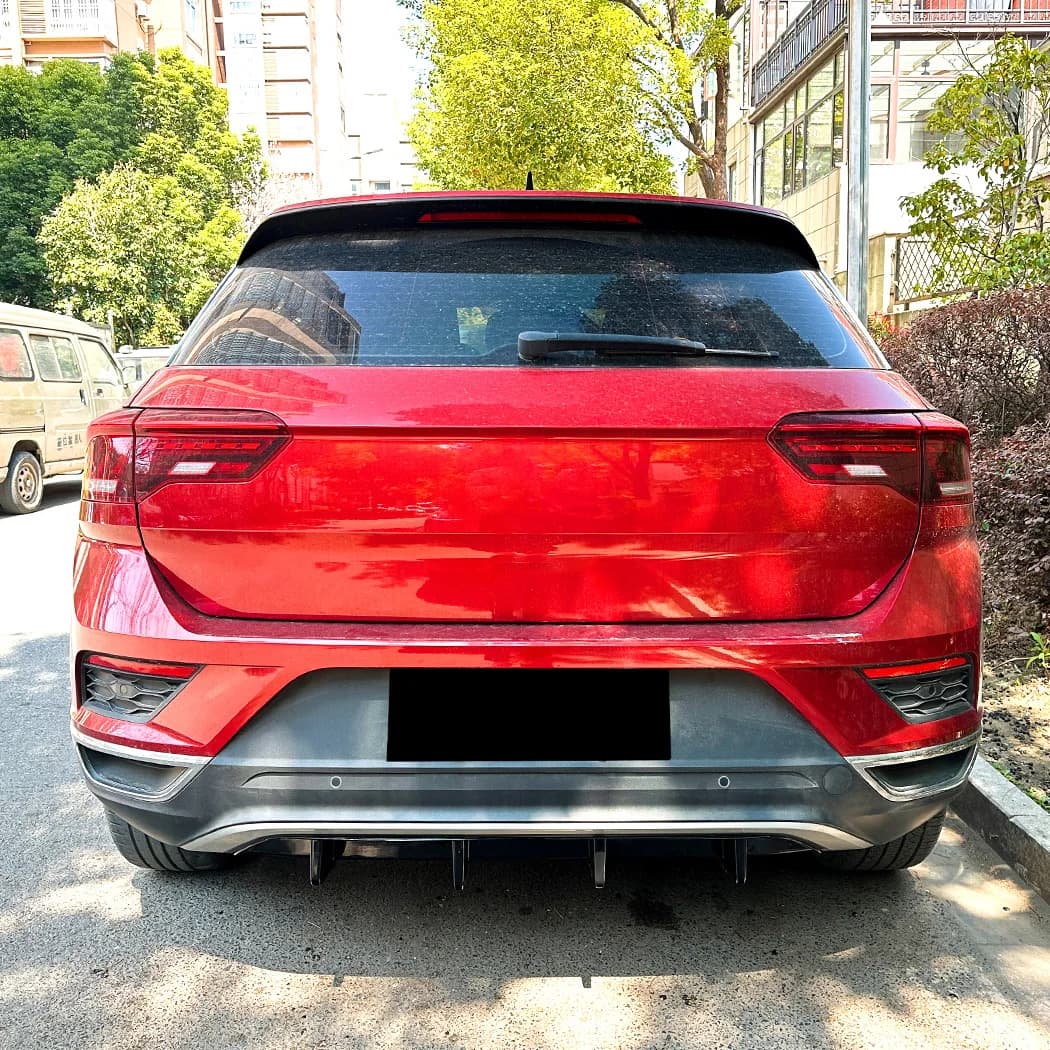 For Volkswagen T-Roc Standard Edition 2018-2022 Maxton Style Car Rear Bumper Diffuser Splitter Spoiler Rear Valance Trims