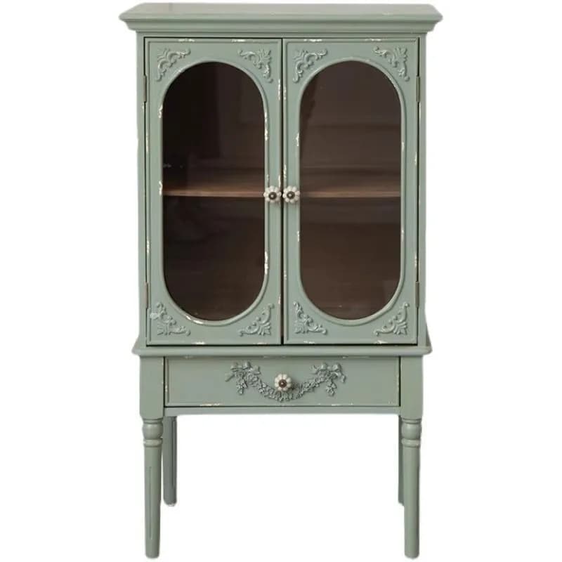 French retro small cabinet, side cabinet integrated against the wall