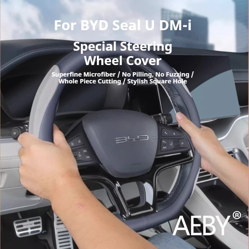 AEBY For BYD Seal U DM-i 2020-2025 Steering Wheel Cover Soft Touch & Shock Absorption for Comfortable Driving,  Car accessories