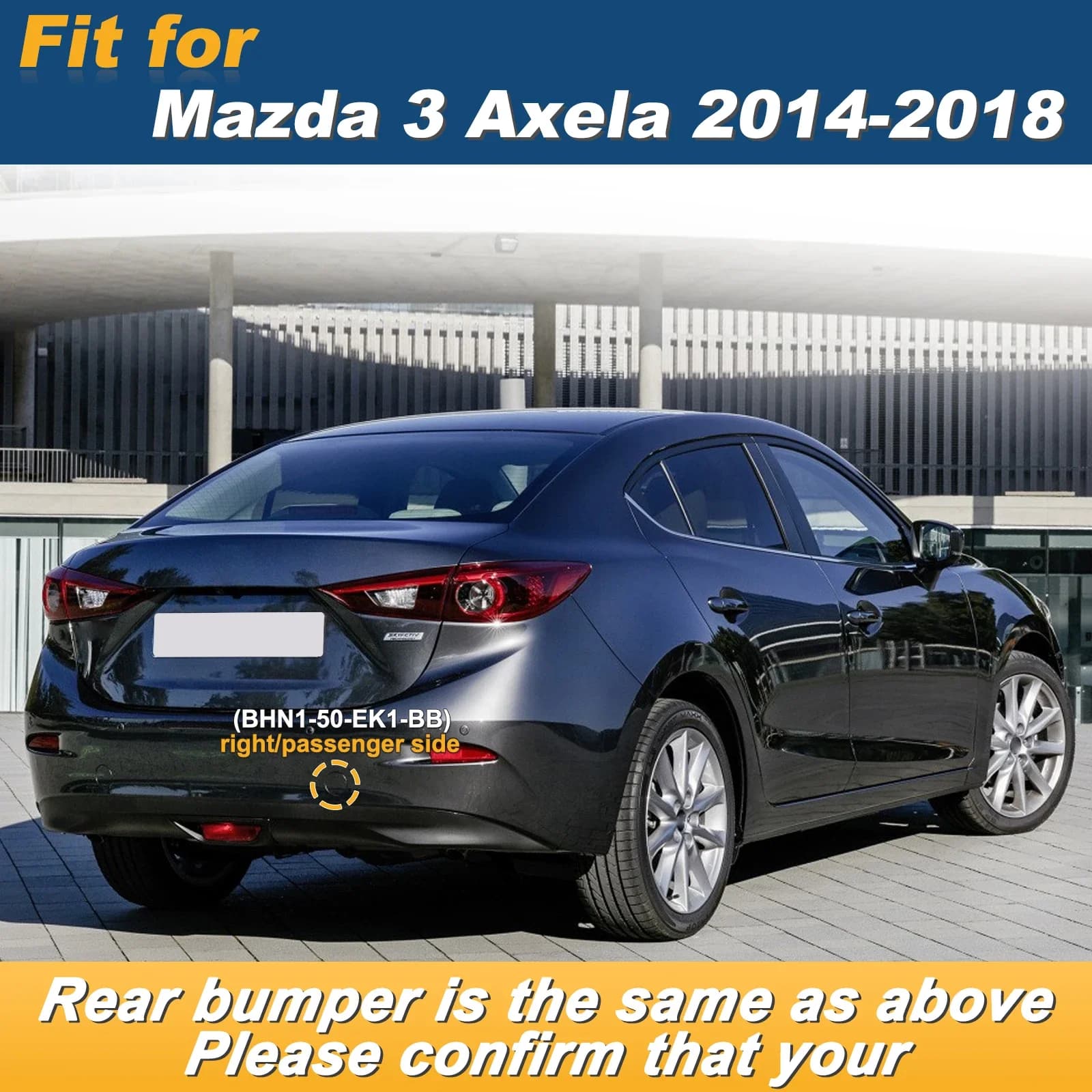 For Mazda 3 Axela 2014 2018 Right Rear Bumper Tow Hook Cap Towing Eye Cover BHN150EK1BB Car Accessories