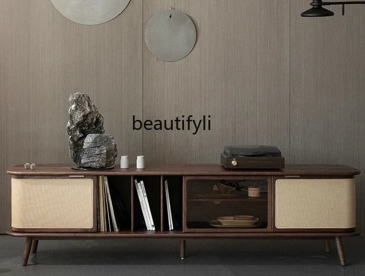 TV Cabinet Living Room Home | Nordic Living Room Solid Wood Floor TV Cabinet Storage Storage Integrated Floor Cabinet