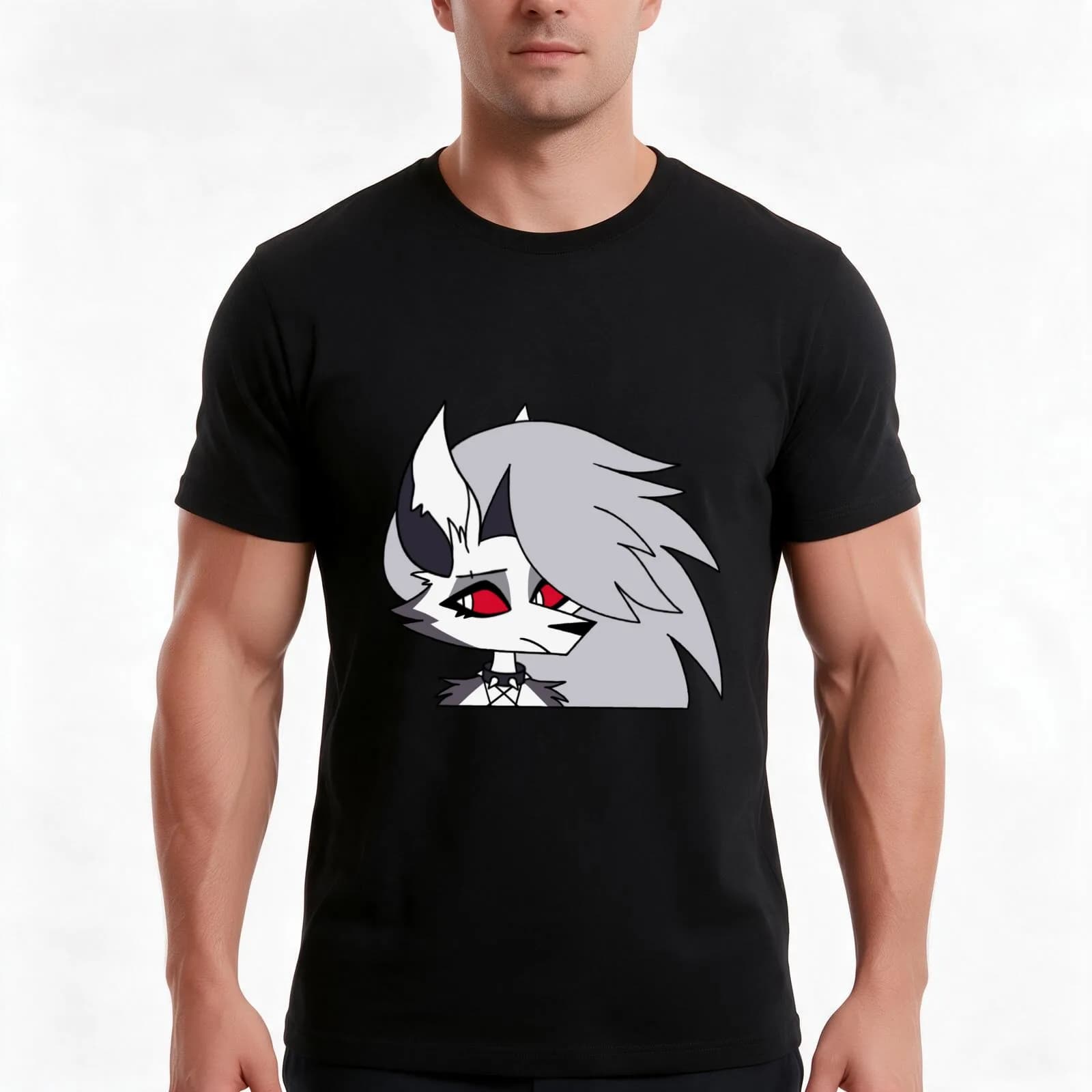 Loona sad - helluwa boss T-Shirt, Summer Casual Cotton Tee, Oversized Streetwear Tops, Vintage Graphic Print, Unisex Men Women