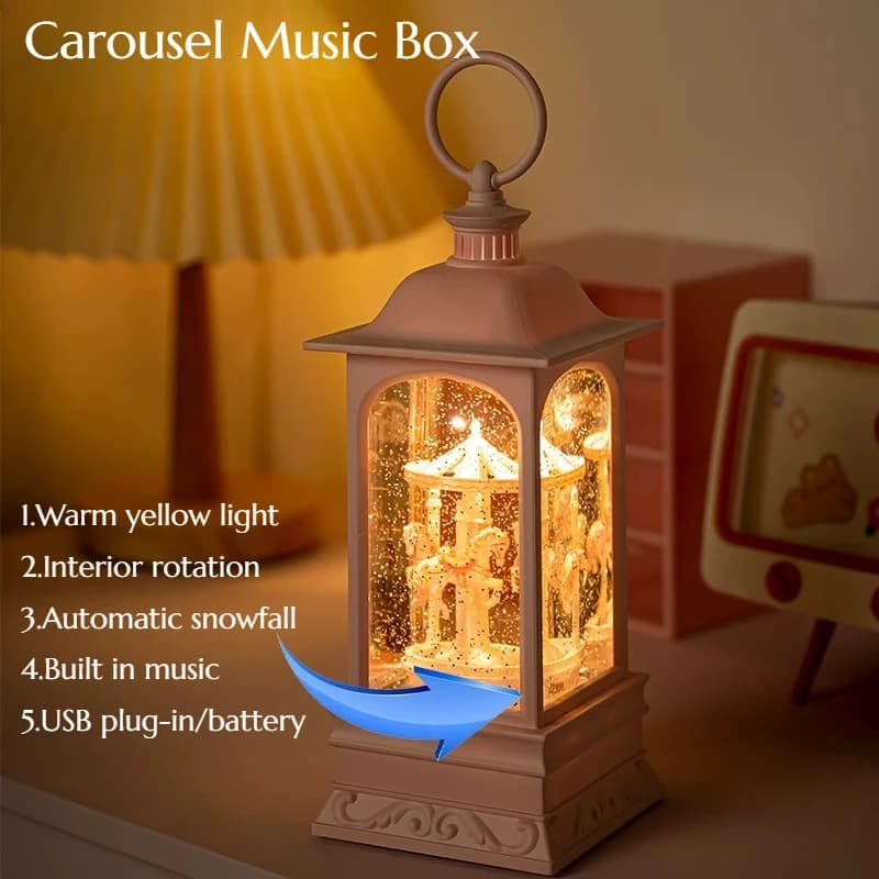 Crystal Ball Music Box Carousel Music Box Atmosphere Home Decor Girl Birthday Valentine's Day Gift