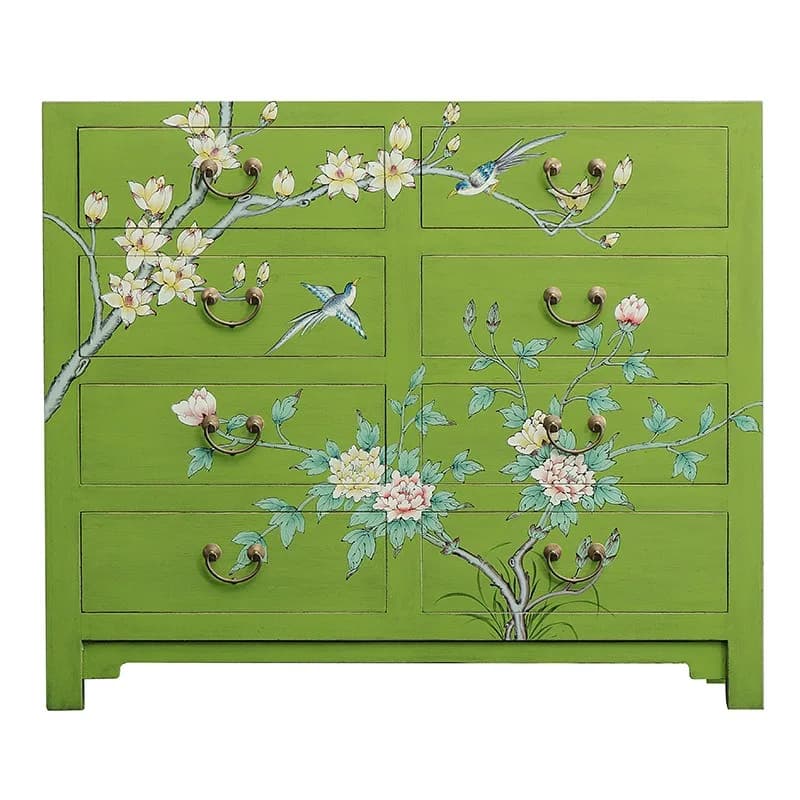 New Chinese-style painted chest cabinet, solid wood antique entrance cabinet, bedroom cabinet
