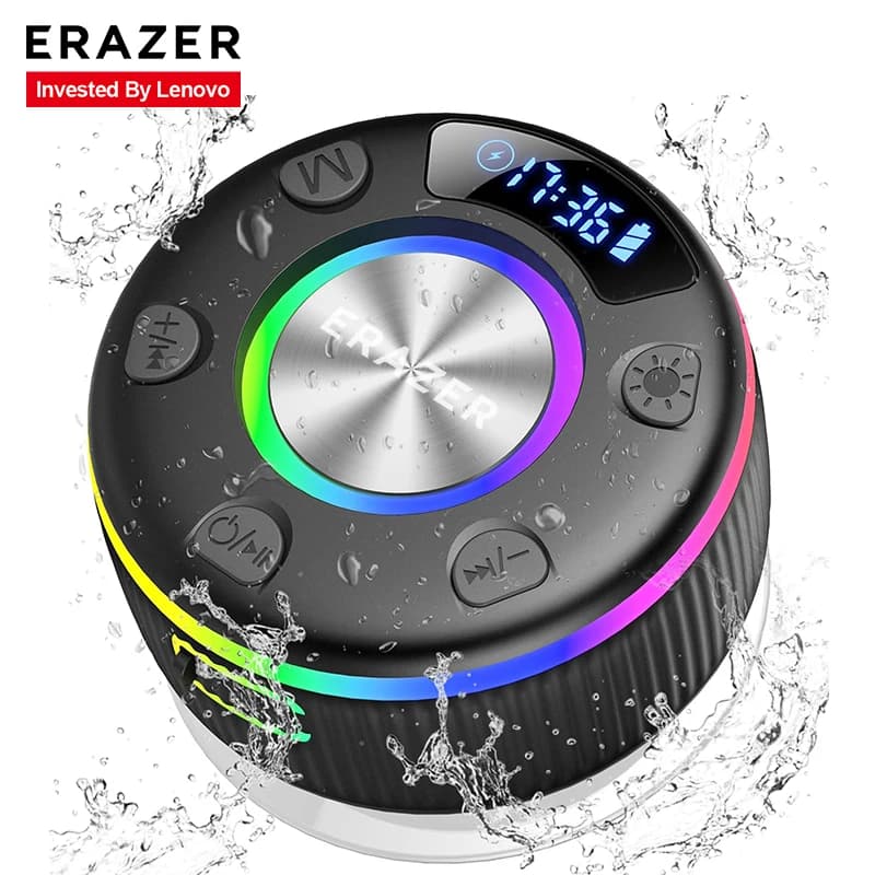 Erazer XM102 Portable for Bluetooth Speaker High-Definition Digital Alarm RGB Multi-Color Lights 8-Hour Ultra-Long Battery Life