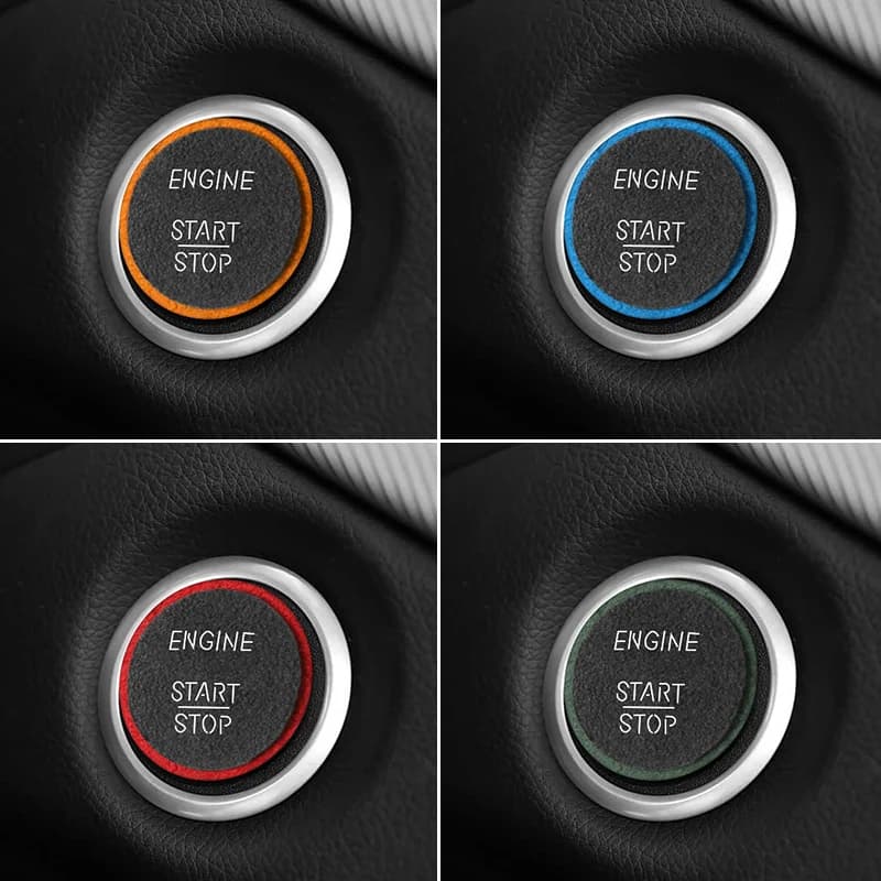 Made of Alcantara For Mercedes-Benz Engine Start Button Knob Frame Cover Trim Sticker Decorative Car Interior Tuning Accessories