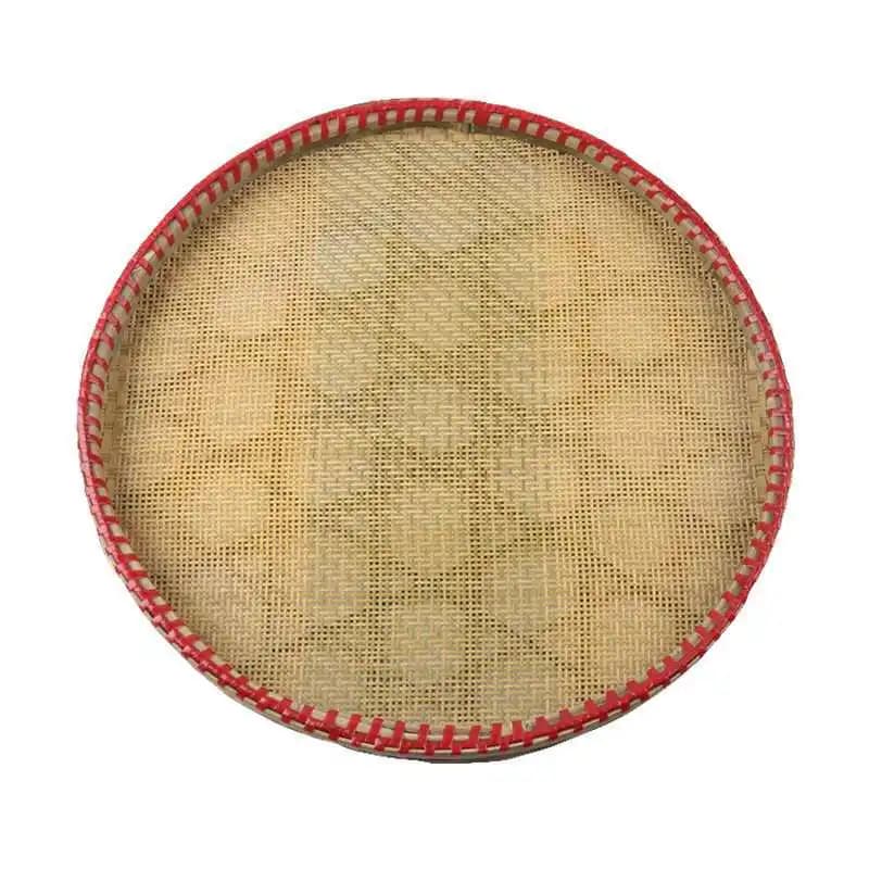 Perforated rice sieve,  perforated bamboo plaque to dry, tea sieve, bamboo woven round