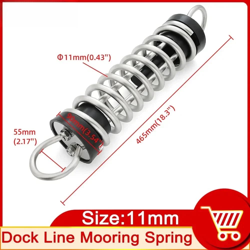 Good Items Boat Docking Mooring Spring 9mm 11mm Stainless Cable Tension Damper Snubber Marine Spring Mooring Device Customized