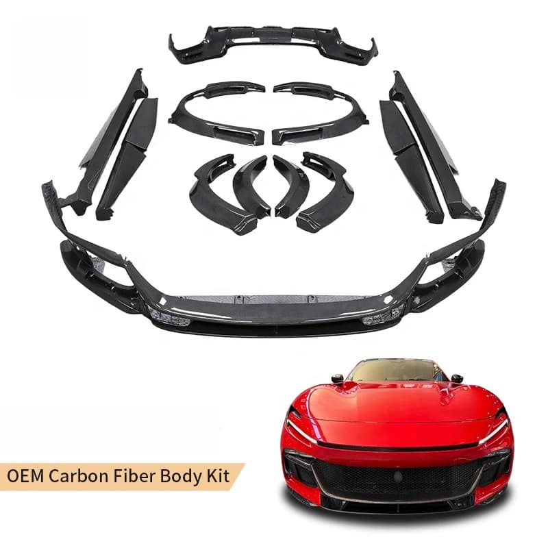 High Quality OEM Style Dry Carbon Fiber Wide Aero Body Kit Fit for FUV Front Sp Bumper Corners Wheel Flares Side Skirt Rear Diff