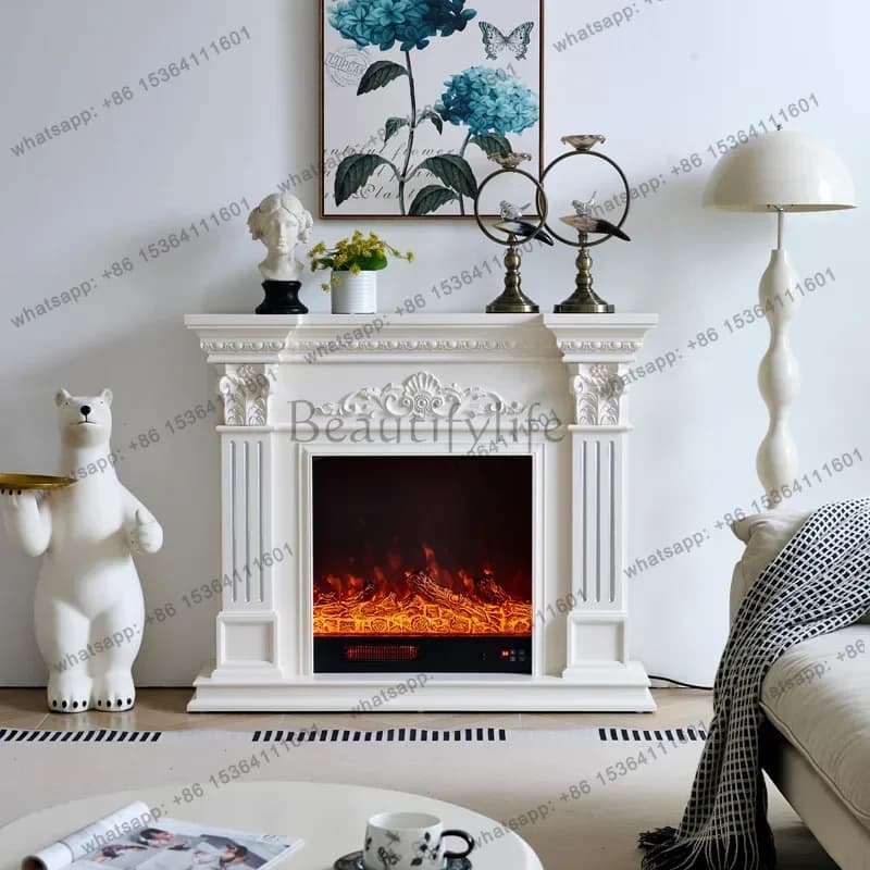LJY Modern Art Living Room Fireplace Decoration Long Wooden Arched Living Room Cabinets Luxury Tall Mueble Salon Furniture Home