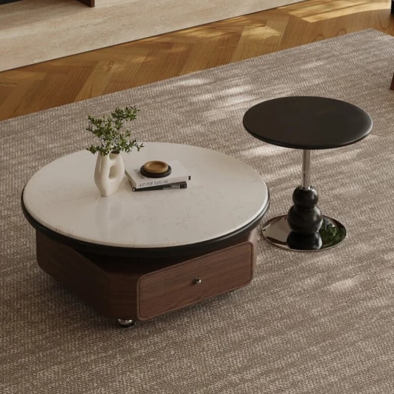 high-end retro coffee table set movable household aesthetic designer side table living room muebles para la sala home furniture