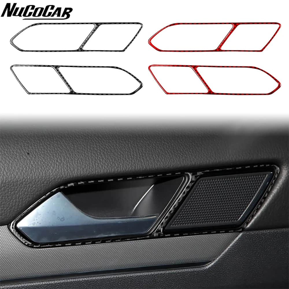 For Volkswagen Magotan CC 2017-2024 Carbon Fiber Rear door switch speaker panel frame Car Accessories inside Decorative Sticker