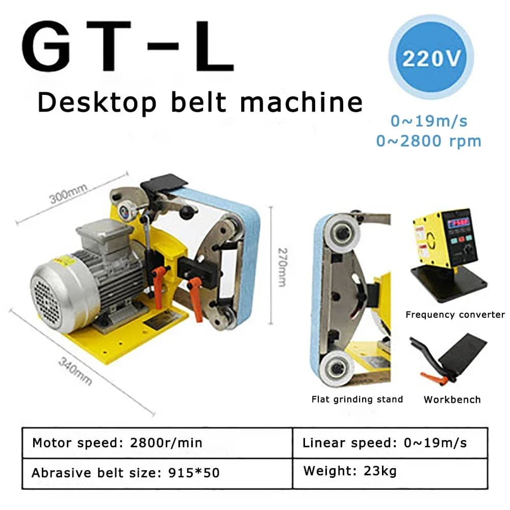 Hot sales Electric Belt Sander industrial multifunctional belt machine frequency conversion speed woodworking Metal polishing