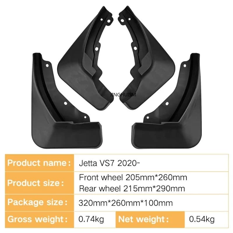 For VW Volkswagen Jetta VS7 2020-2023 Car Accessories Mud Flaps Fender Protectors Black Mudguards Wheel Tire Splash Prevention