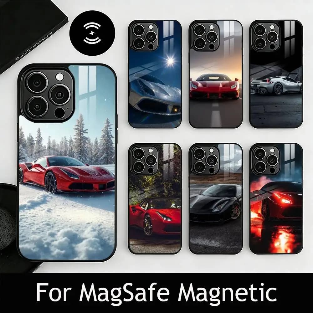 488 G-T-B Car Phone Case For iPhone17,16,15,14,13,12,11 Plus,Pro Magnetic with Magsafe Wireless Charging