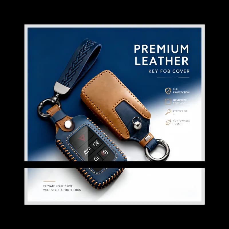 Leather Car Key Case Cover Shell For LandRover Range Sport Velar Evoque Freelander2 Discovery Jaguar XF XJ XJL XE
