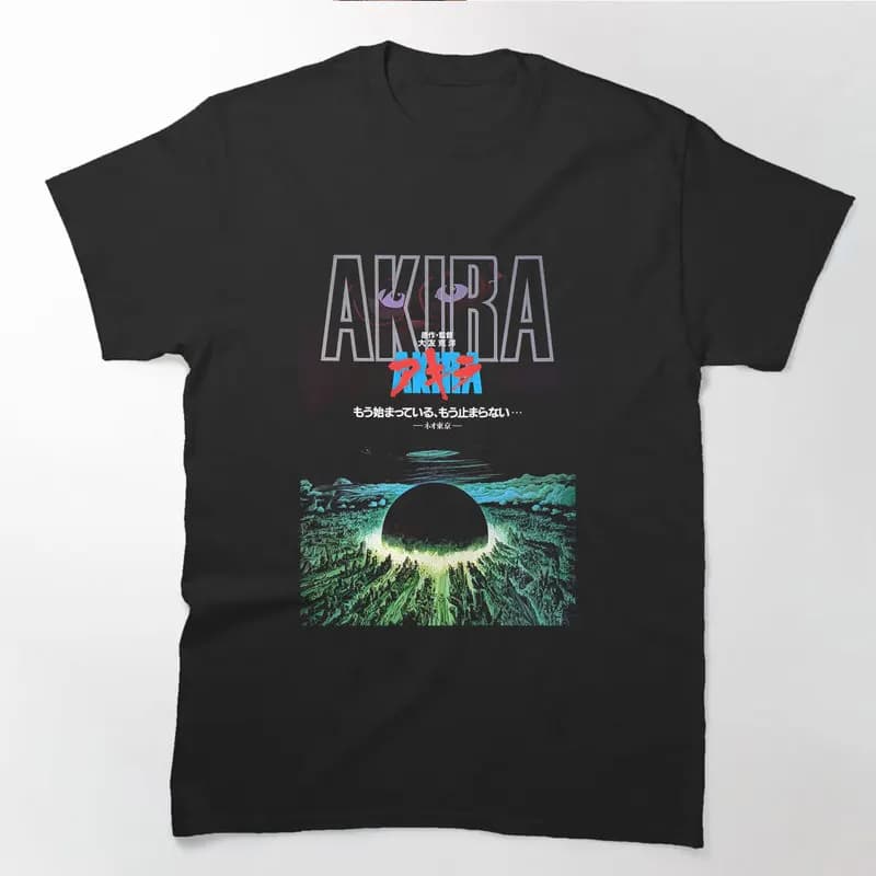 Akira Cyberpunk City Explosion Anime Gift T‑Shirt 0807 Retro Sci‑Fi Manga Graphic Tee Shotaro Kaneda Neo‑Tokyo Unisex Streetwear