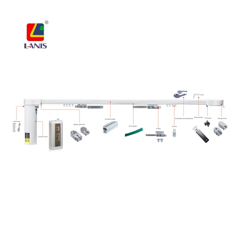 AOK AM95 Magnetic Levitation Curtain Motor  Electric Curtain Motor with Curtain Track for Home or Office