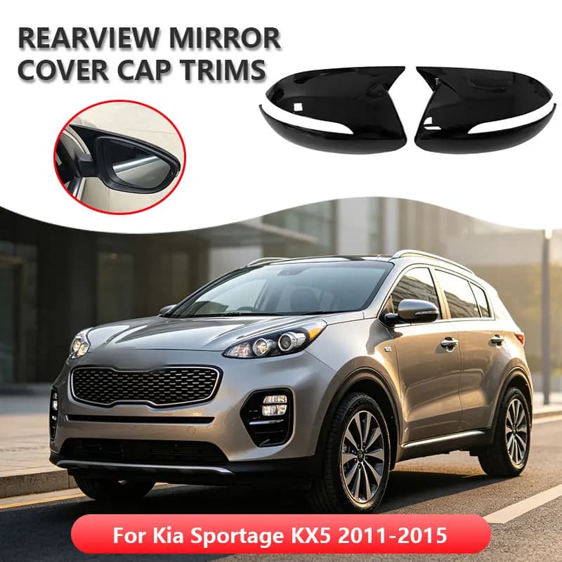 For Kia Sportage KX5 2011-2015 Car Sticker Rearview Side Mirror Cover Wing Cap Exterior Case Trim Accessories Vehicle Decoration